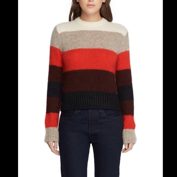 rag & bone Striped Wool Blend Britton Sweater Size Medium M - Picture 1 of 8